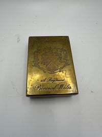 British WW1 Officers Club Cigarette Box, 4th Regiment, Prince of Whales