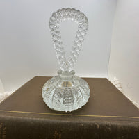 Vintage Crystal Perfume Bottle with Looped Handle