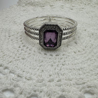 Amethyst Gemstone Silver Bracelet