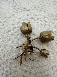Vintage 3 Flower Brooch