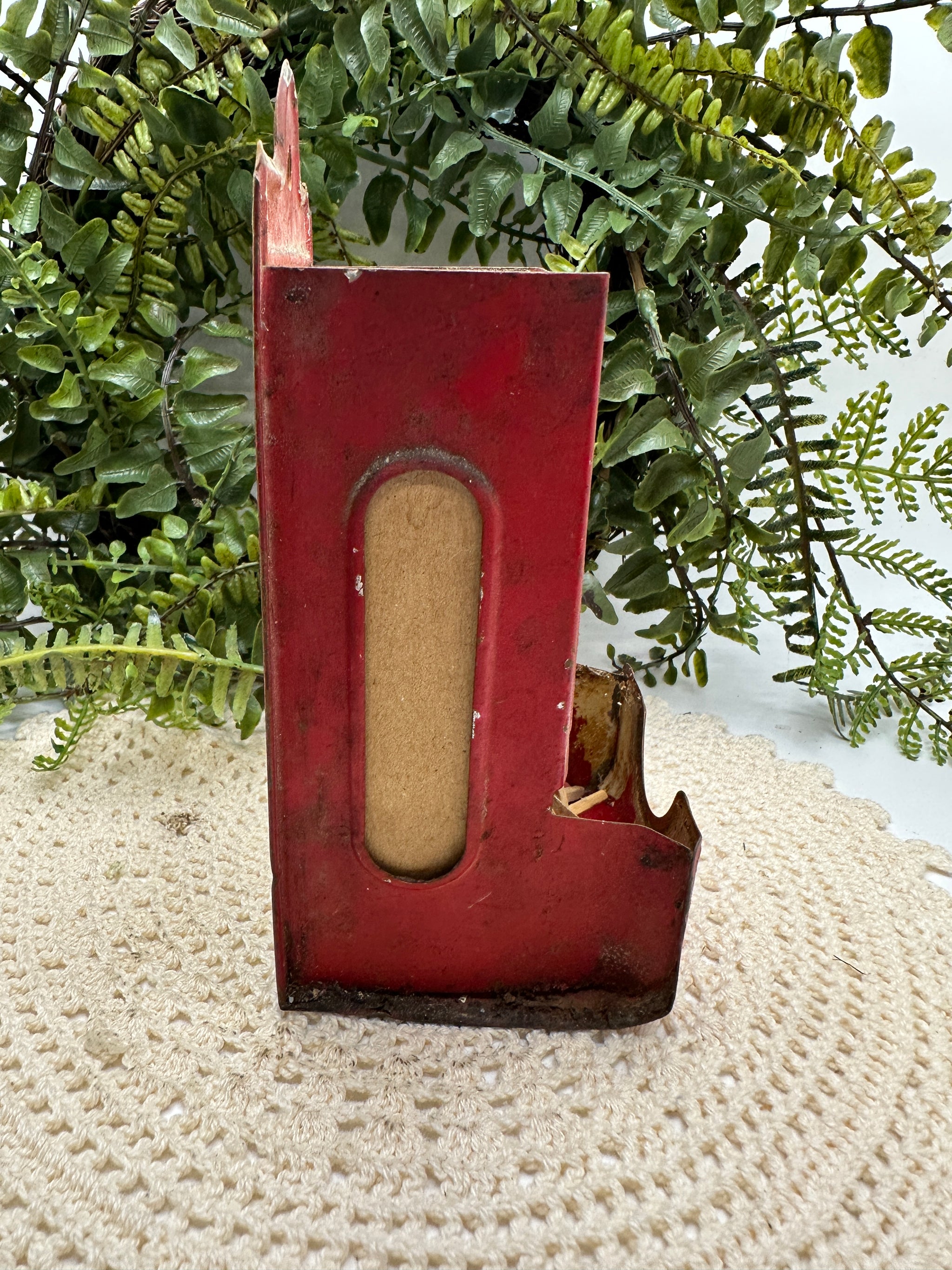 Vintage Rusty Crusty Metal Match Holder