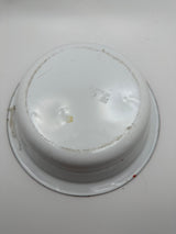 Vintage White And Red Enamel Bowl