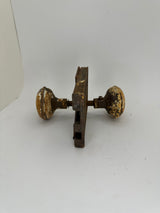 Antique Salvage Door Latch with Knobs