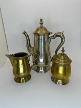 Vintage Solid Brass Tea Set
