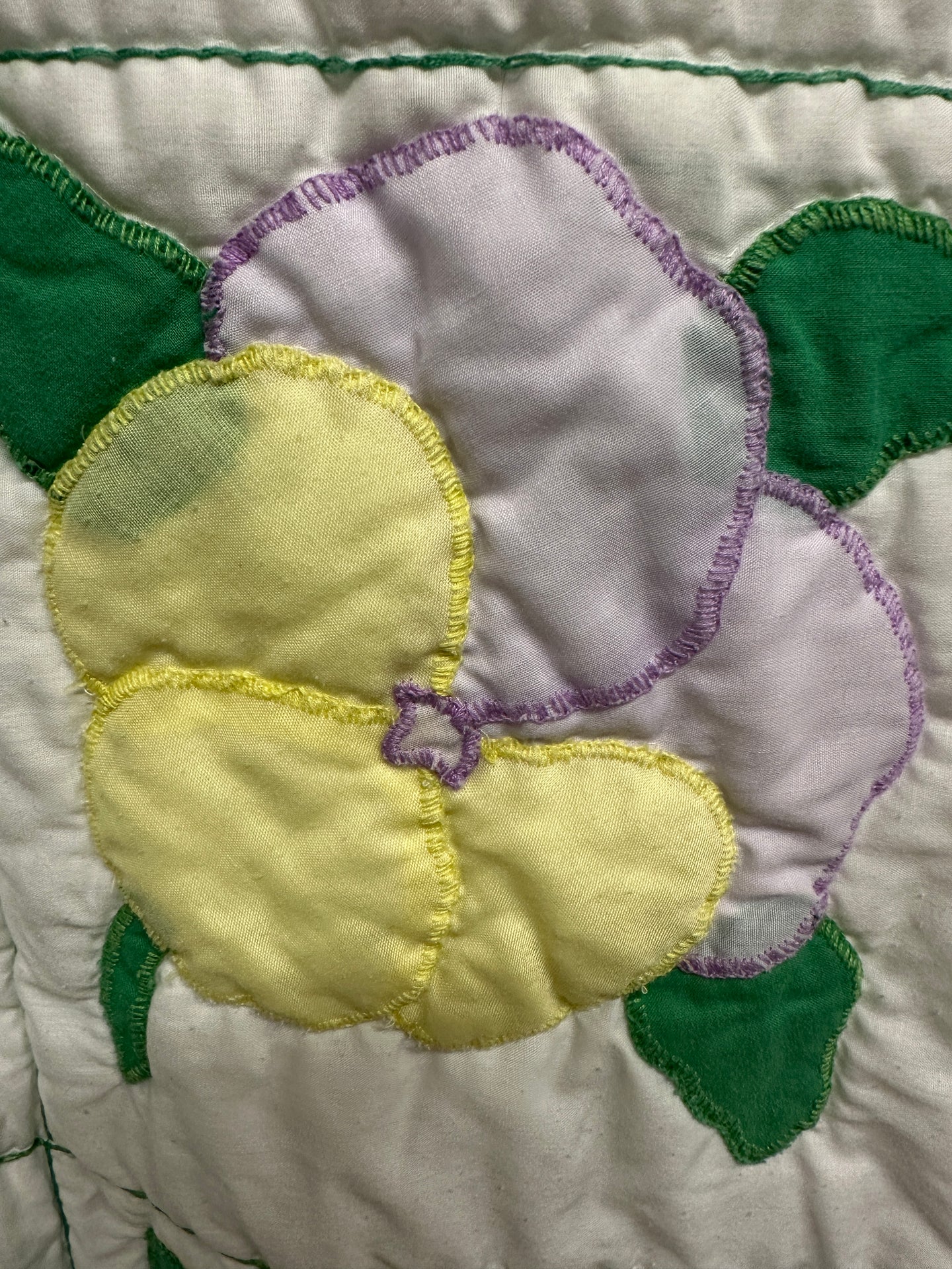 vintage Handmade Square Flower Quilt