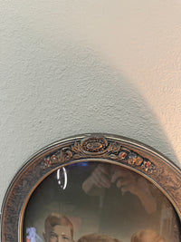 Antique Bowed Glass Oval Family Picture
