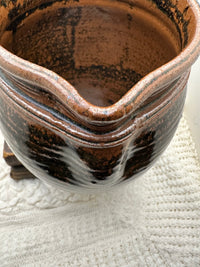 Brown Stoneware Crock Pitcher