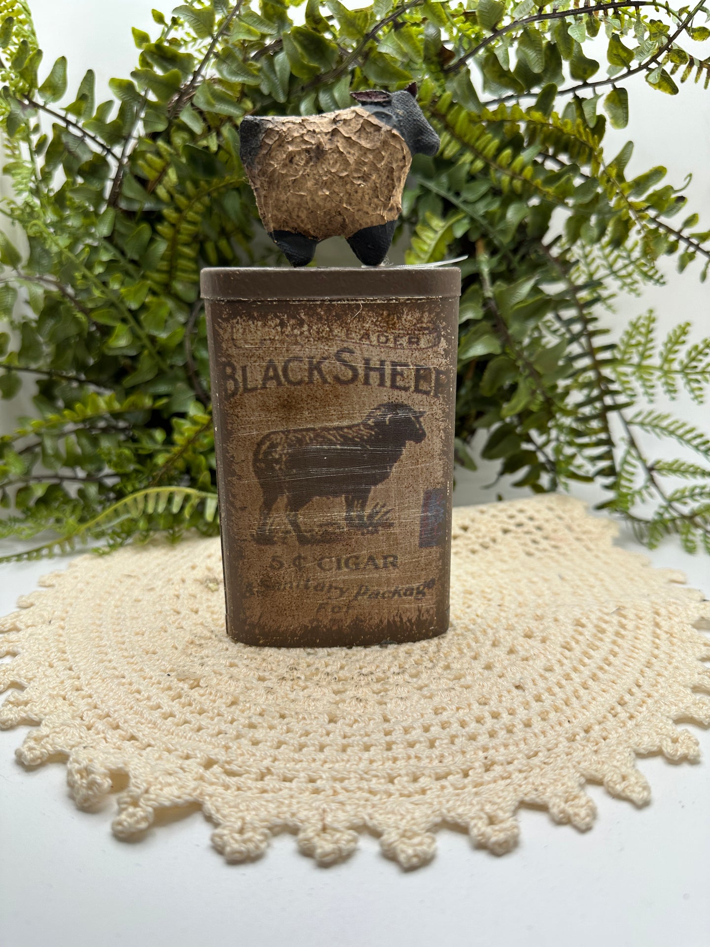 Antique Black Sheep Tin