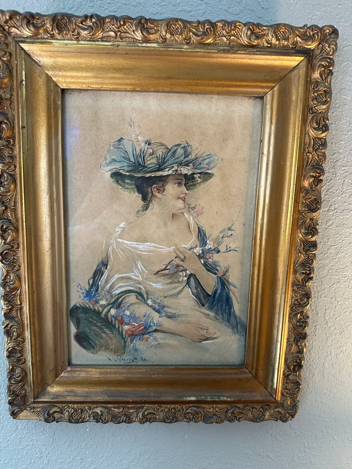 Antique picture by A U Parrish 1901