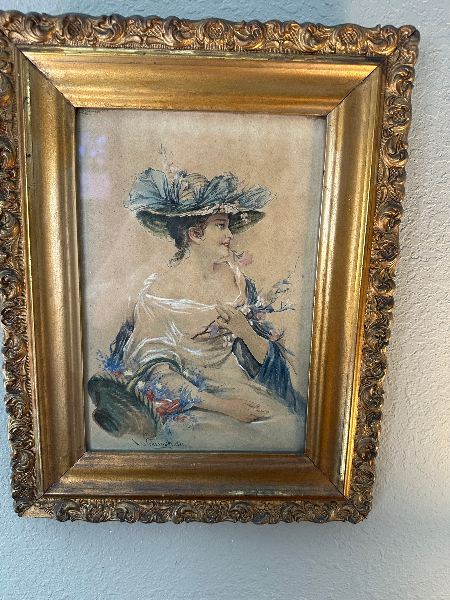 Antique picture by A U Parrish 1901