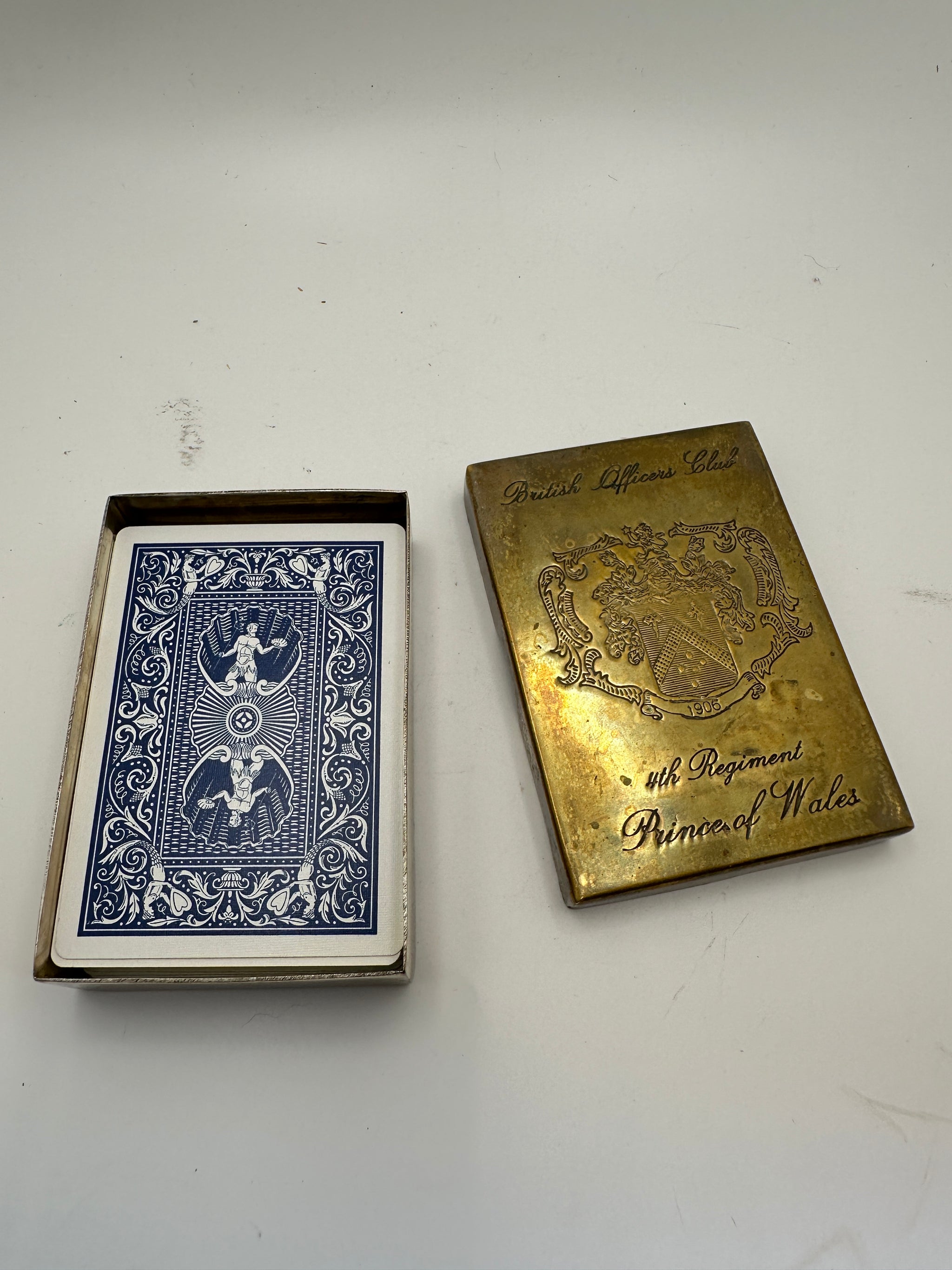 British WW1 Officers Club Cigarette Box, 4th Regiment, Prince of Whales