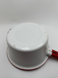 Vintage Red and White Enamelware Pot
