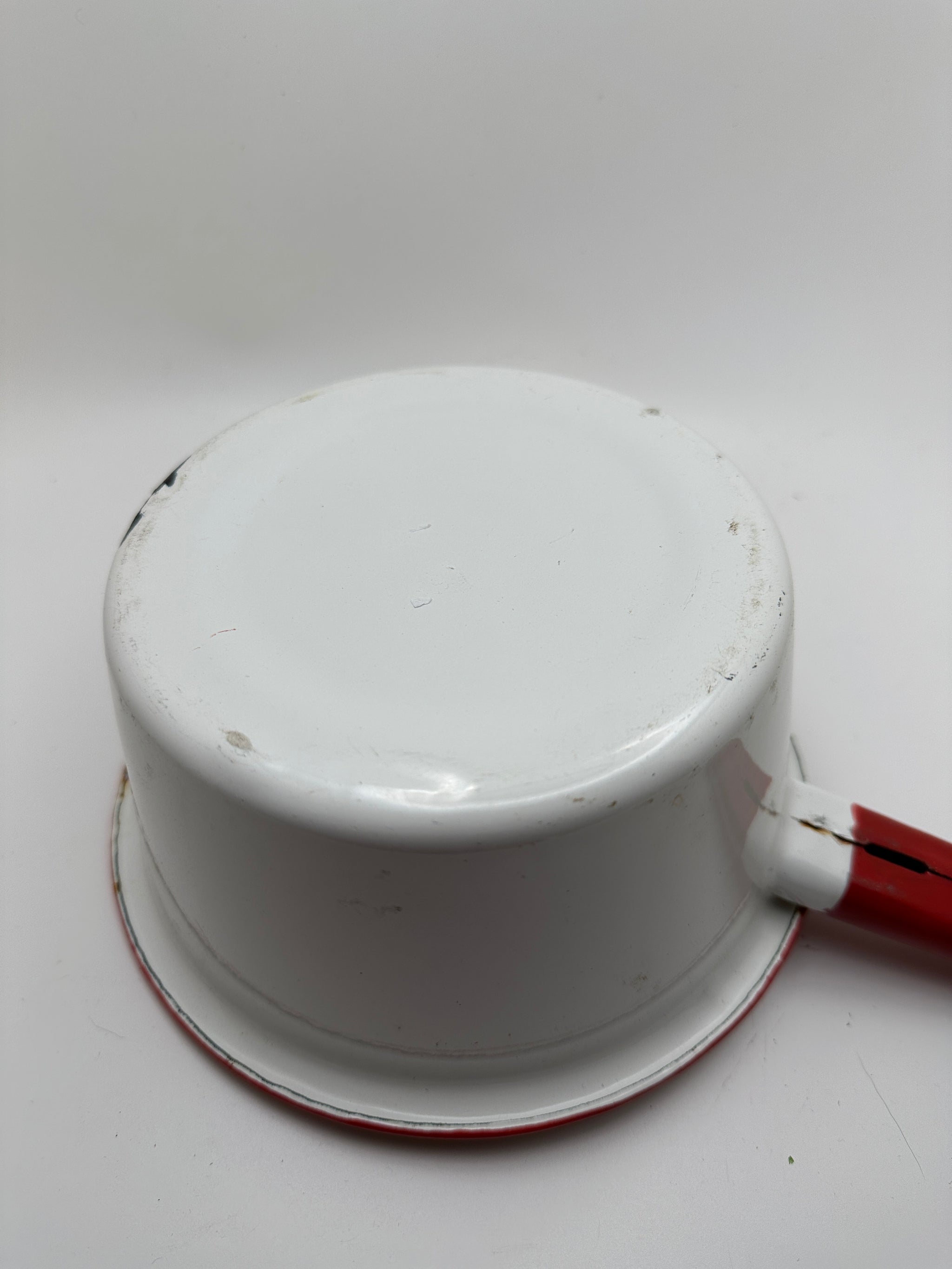 Vintage Red and White Enamelware Pot
