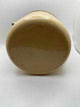 Vintage Tan and Brown Lid Enamelware Teapot