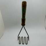 Vintage Wooden HandleThree Prong Potato Masher