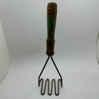 Vintage Wooden HandleThree Prong Potato Masher