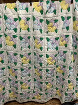 vintage Handmade Square Flower Quilt