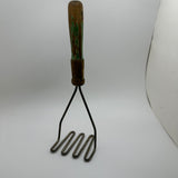 Vintage Wooden HandleThree Prong Potato Masher