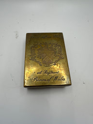 British WW1 Officers Club Cigarette Box, 4th Regiment, Prince of Whales