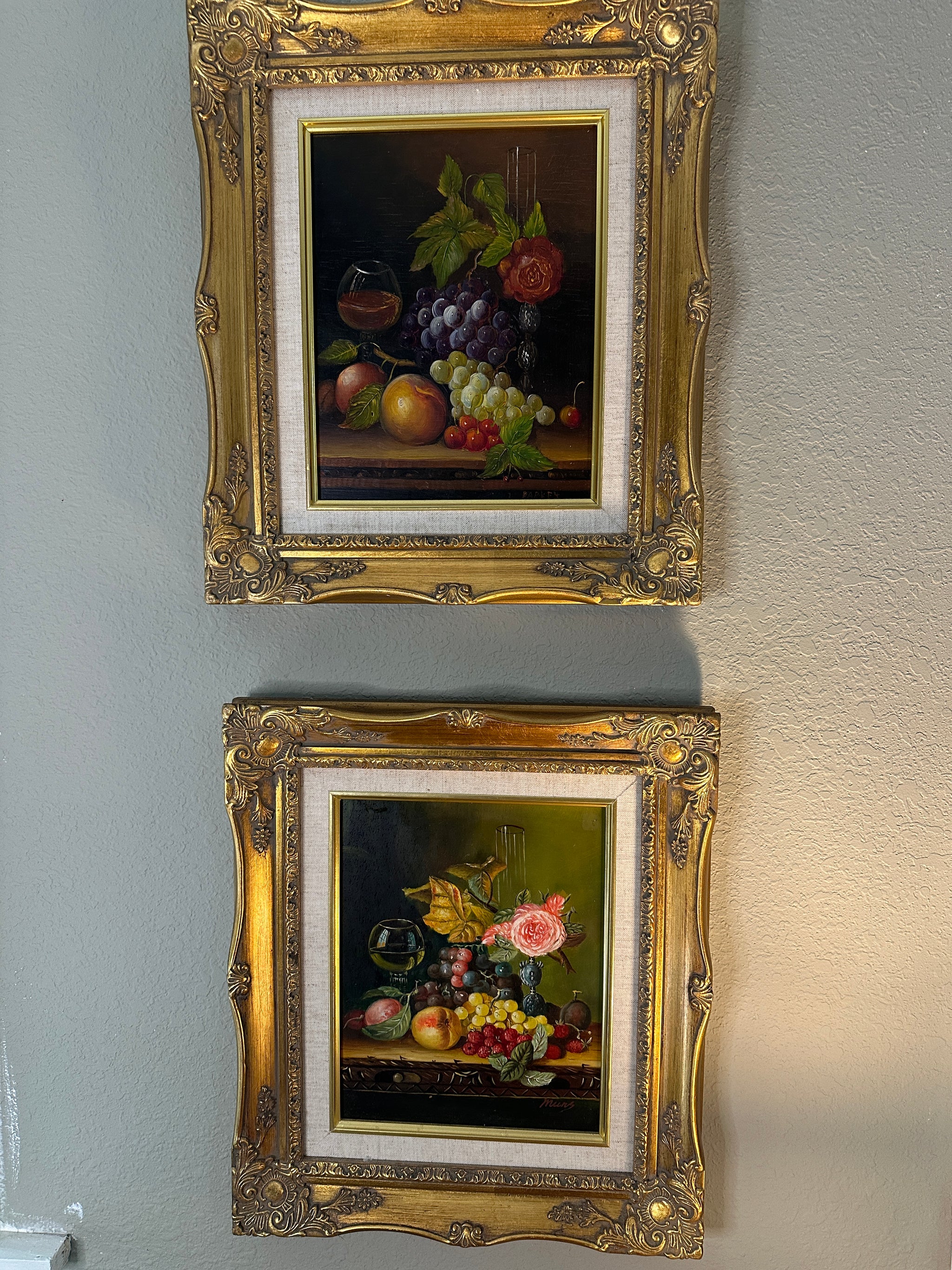 Vintage Pair of Oil Paintings by Parkey and Mindy
