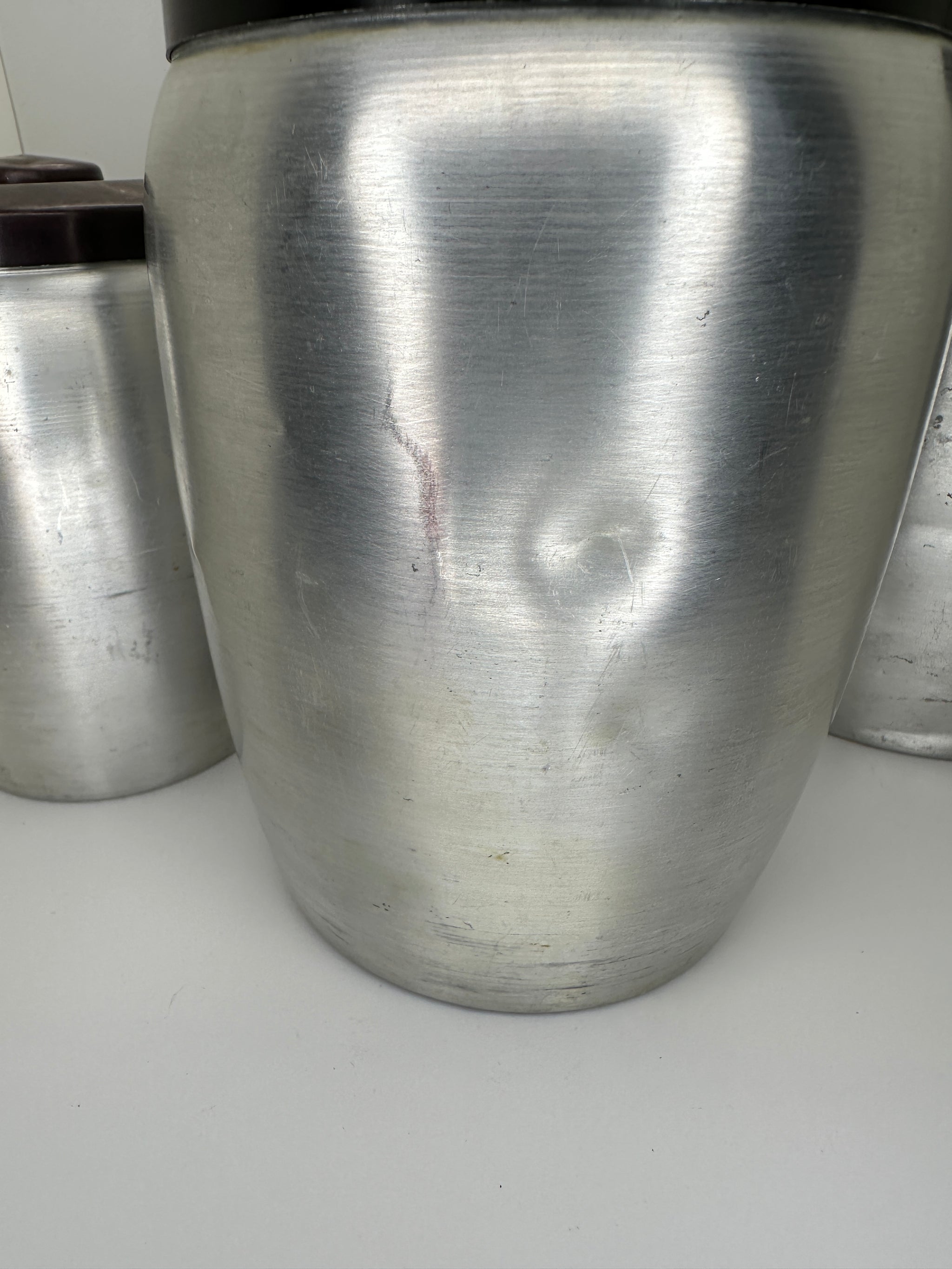 Vintage Aluminum Canister Set of Three