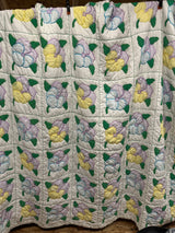 vintage Handmade Square Flower Quilt