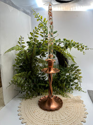 Georgian Copper Candle Holder with Lucite Candle 1960’s