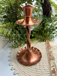 Georgian Copper Candle Holder with Lucite Candle 1960’s