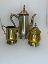Vintage Solid Brass Tea Set