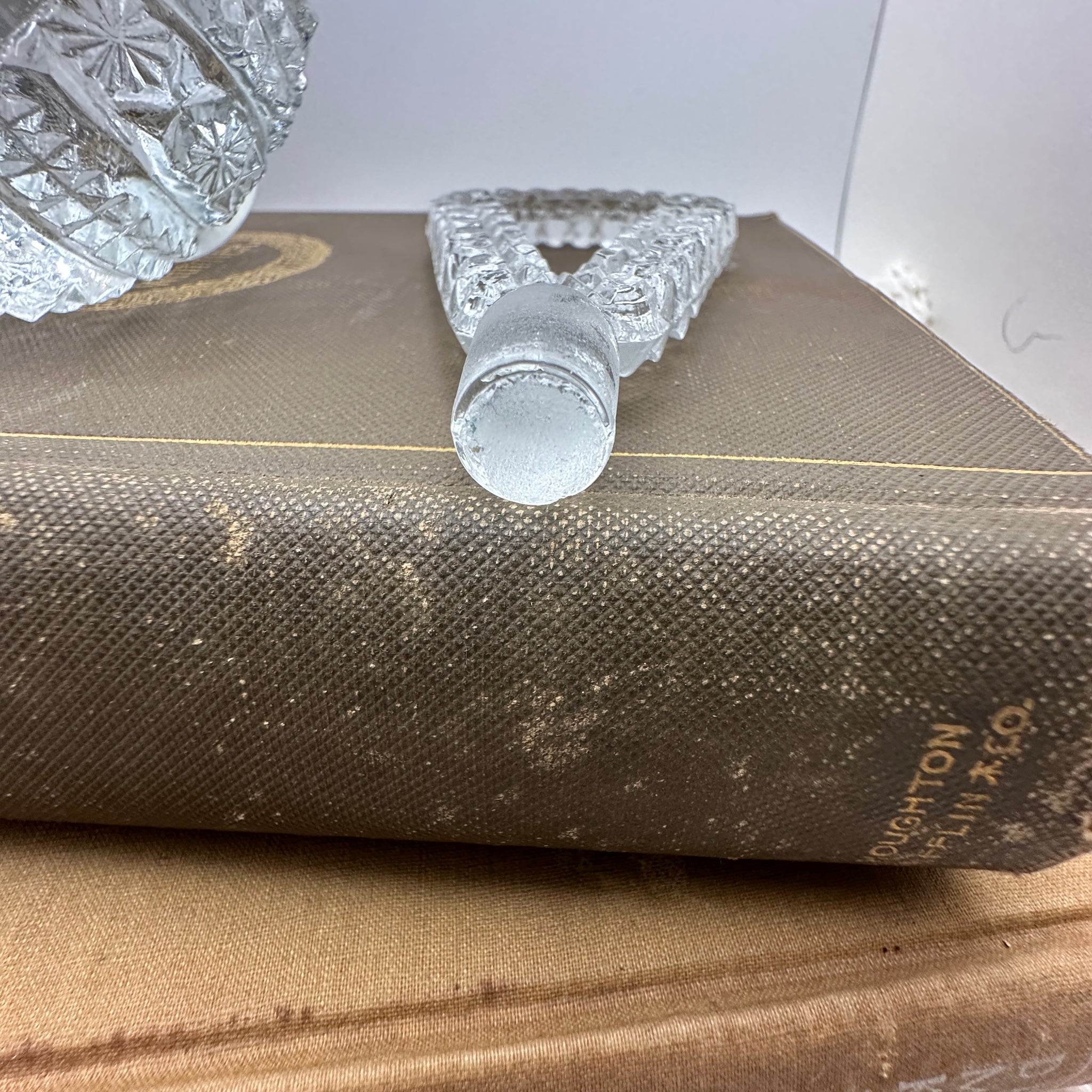 Vintage Crystal Perfume Bottle with Looped Handle