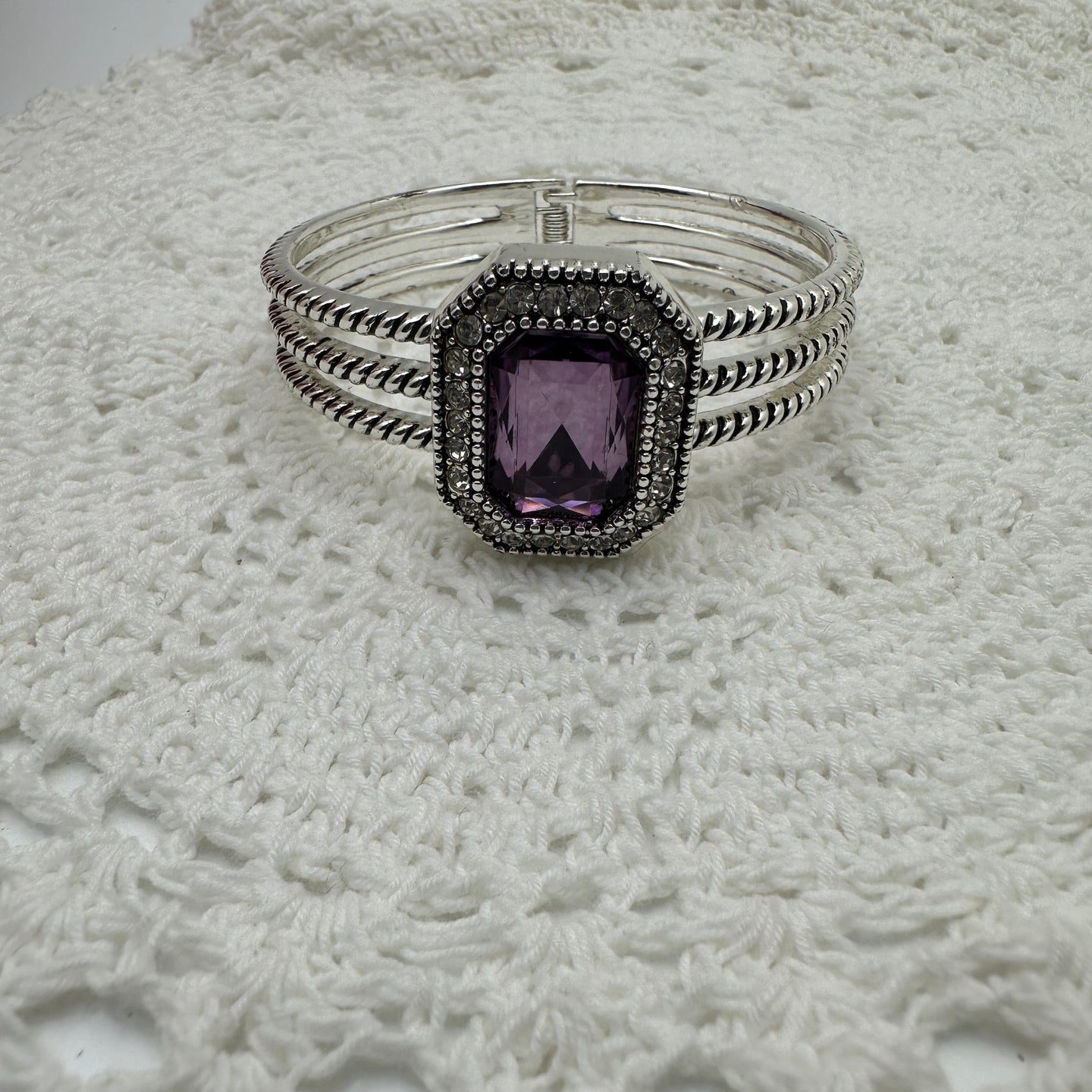 Amethyst Gemstone Silver Bracelet