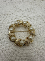 Vintage Gold tone Faux Pearl