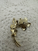 Vintage Gold-Filled Flower Art Brooch