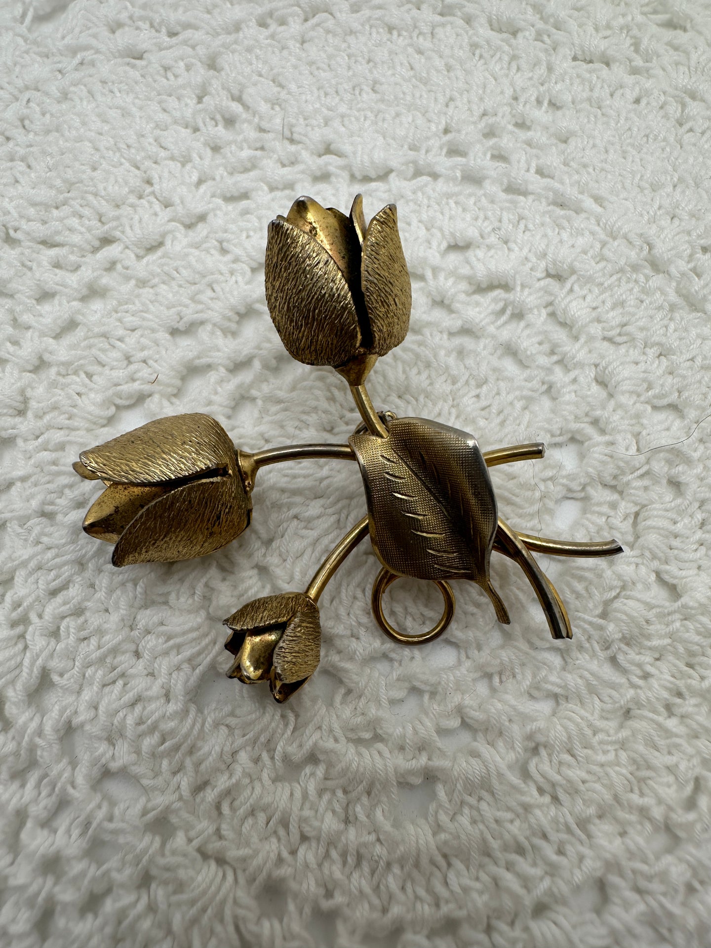 Vintage 3 Flower Brooch