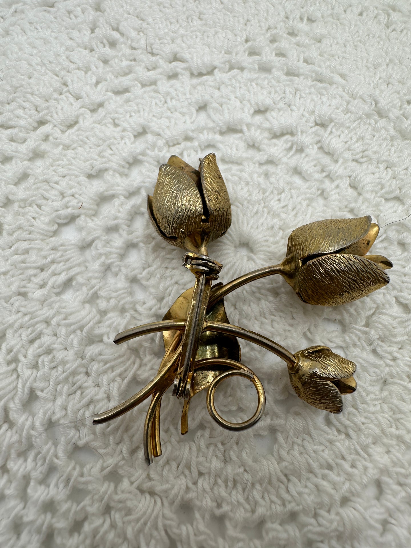 Vintage 3 Flower Brooch