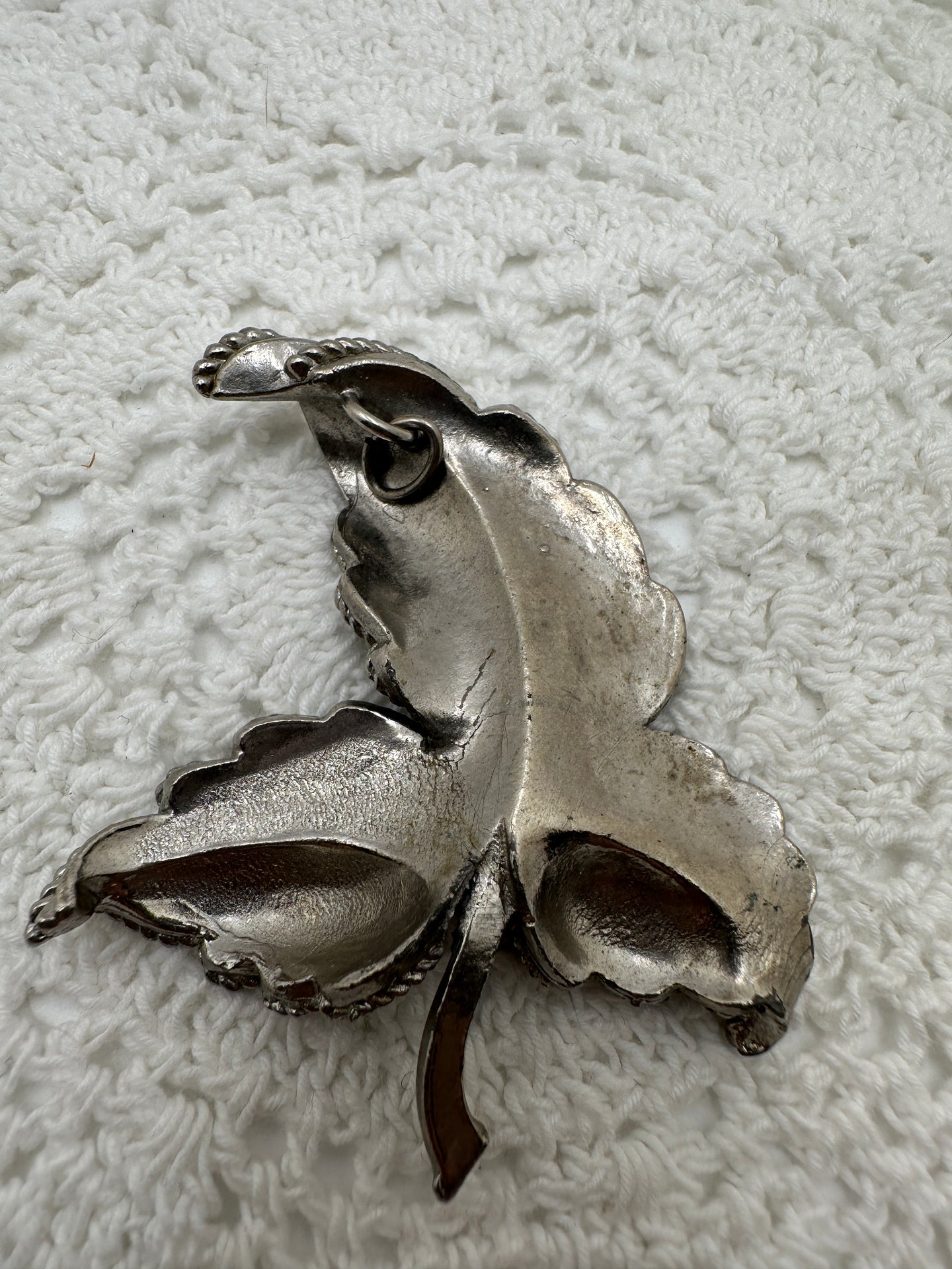 Vintage Silver Leaf Brooch