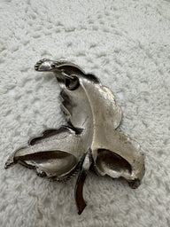 Vintage Silver Leaf Brooch