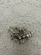 Vintage Pearl and Rhinestone Flower Brooch