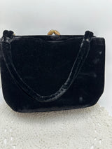 Vintage 1940's Black Velvet Purse