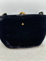 Vintage 1940's Black Velvet Purse