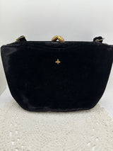 Vintage 1940's Black Velvet Purse