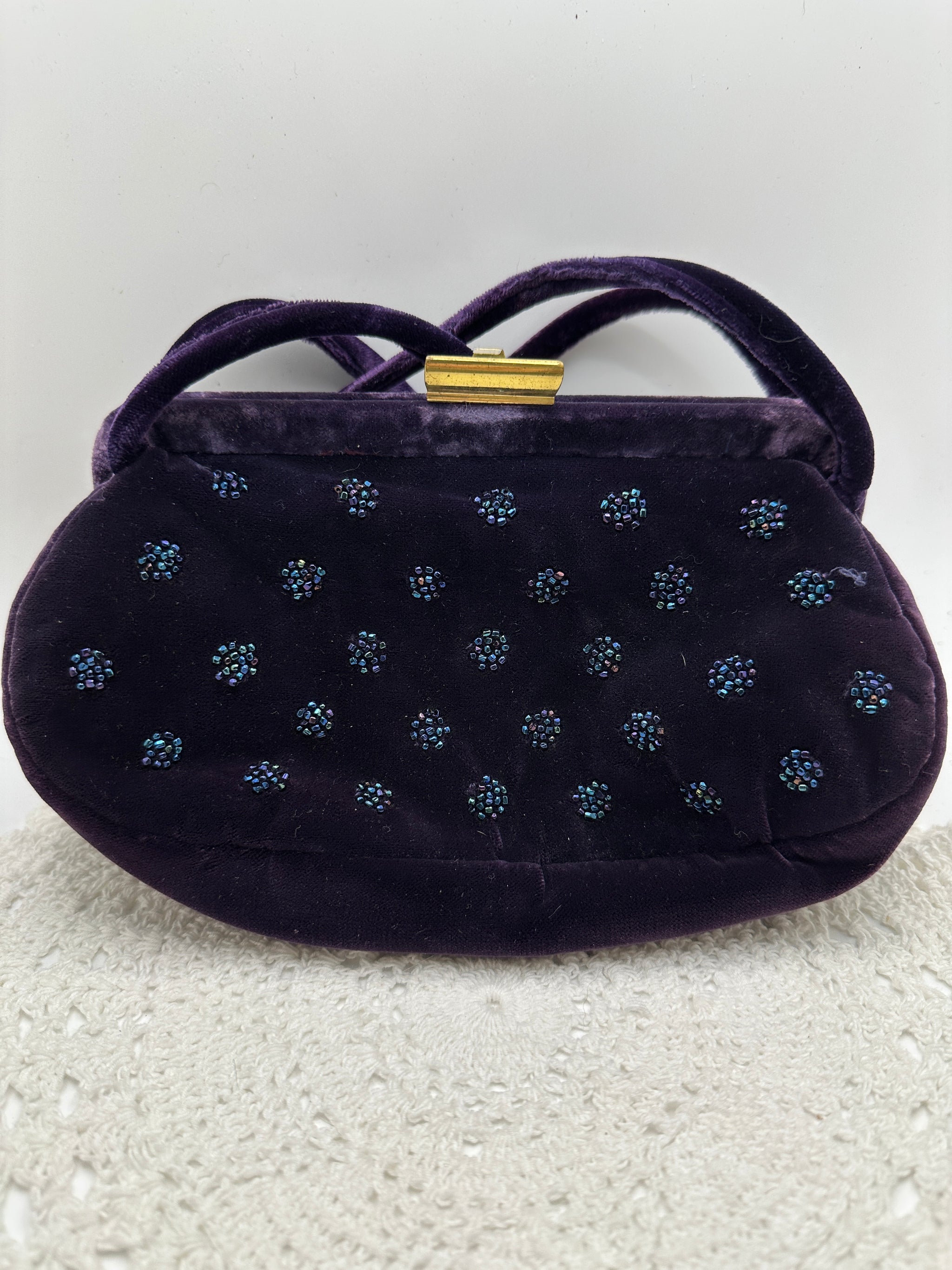 Vintage Purple Velvet Purse