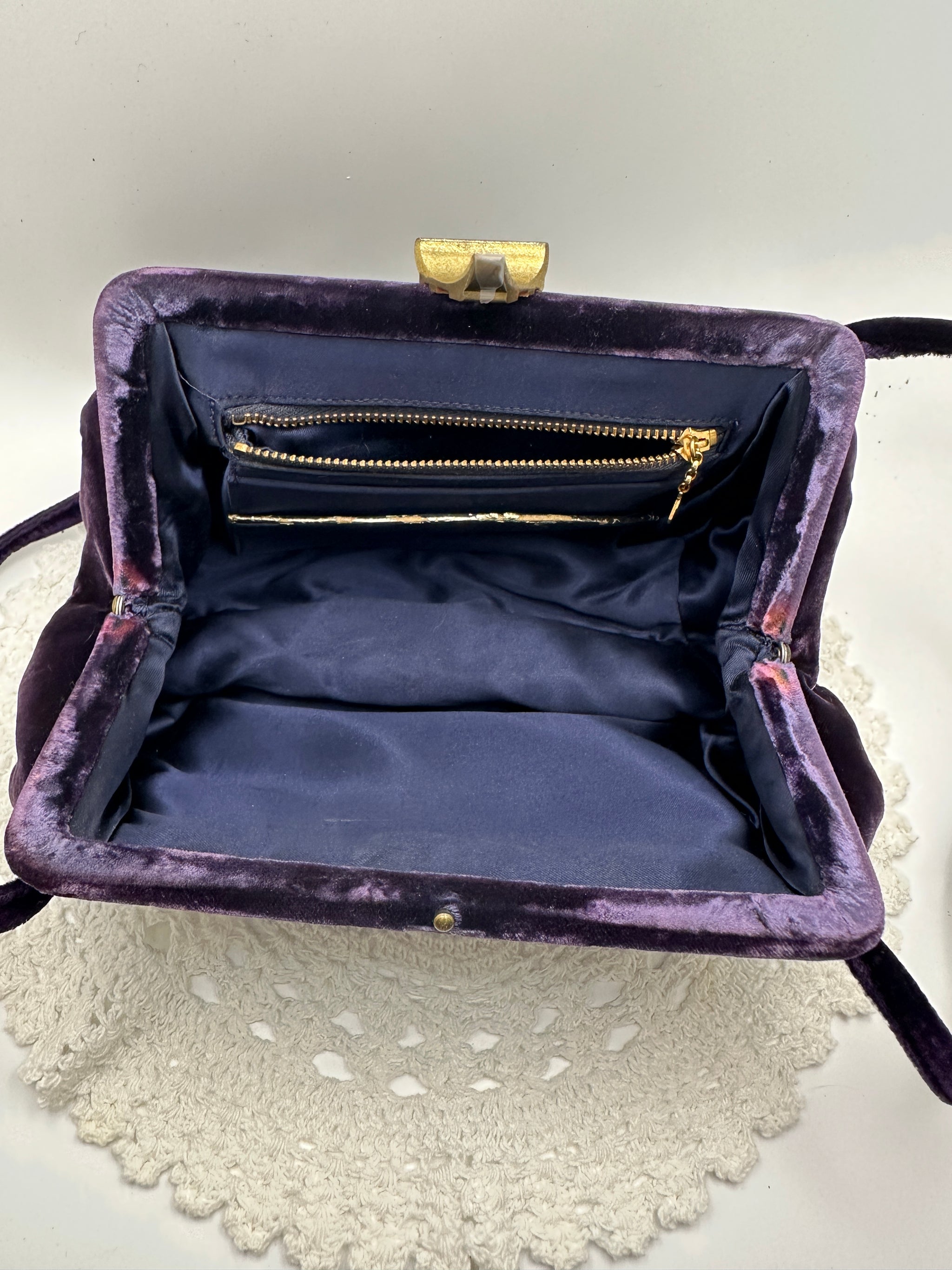 Vintage Purple Velvet Purse