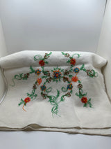 Vintage English Embroidery Fabric Table Linen
