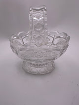 Vintage Crystal Small Basket Candy Dish