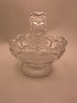 Vintage Crystal Small Basket Candy Dish