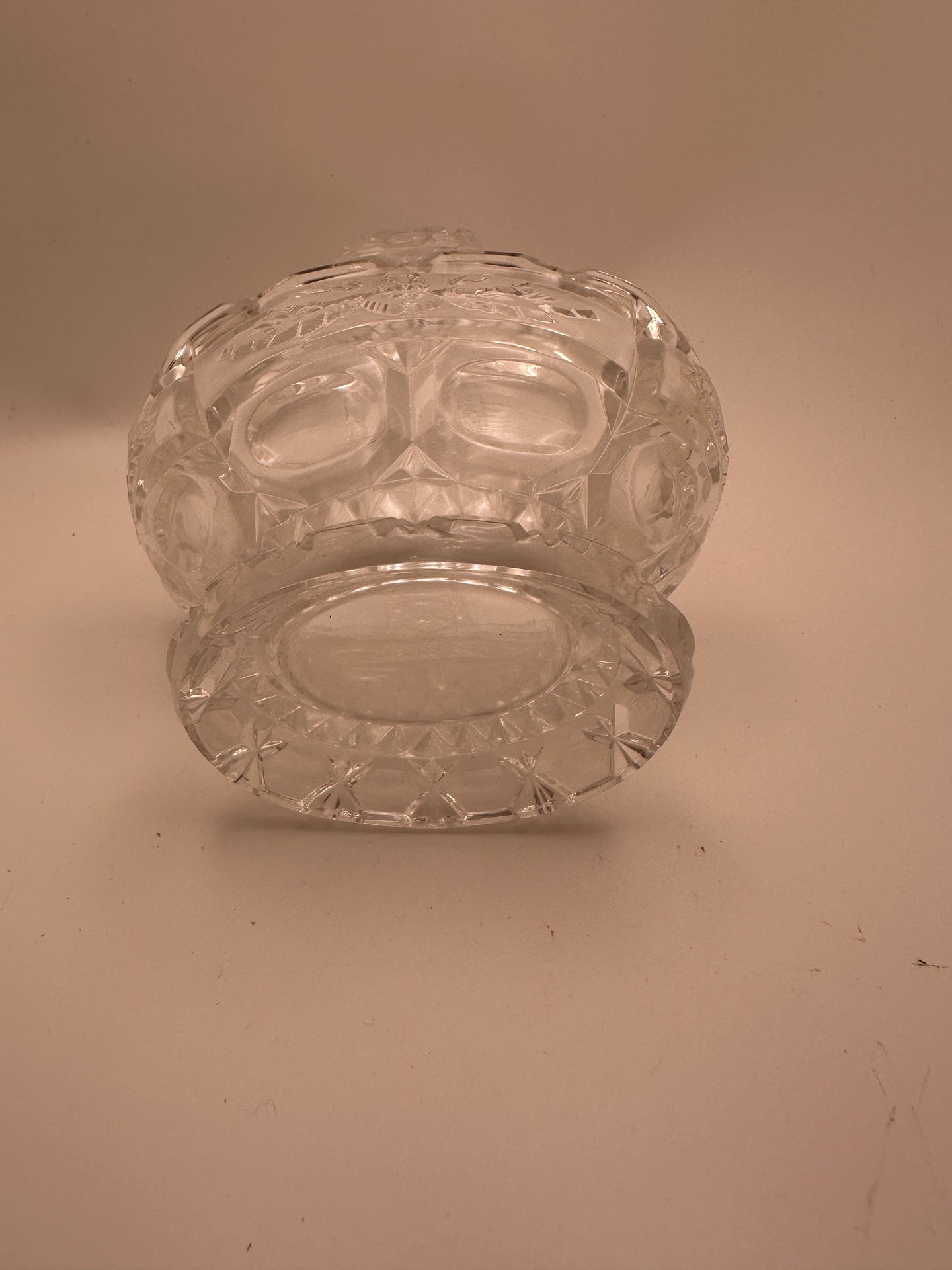 Vintage Crystal Small Basket Candy Dish