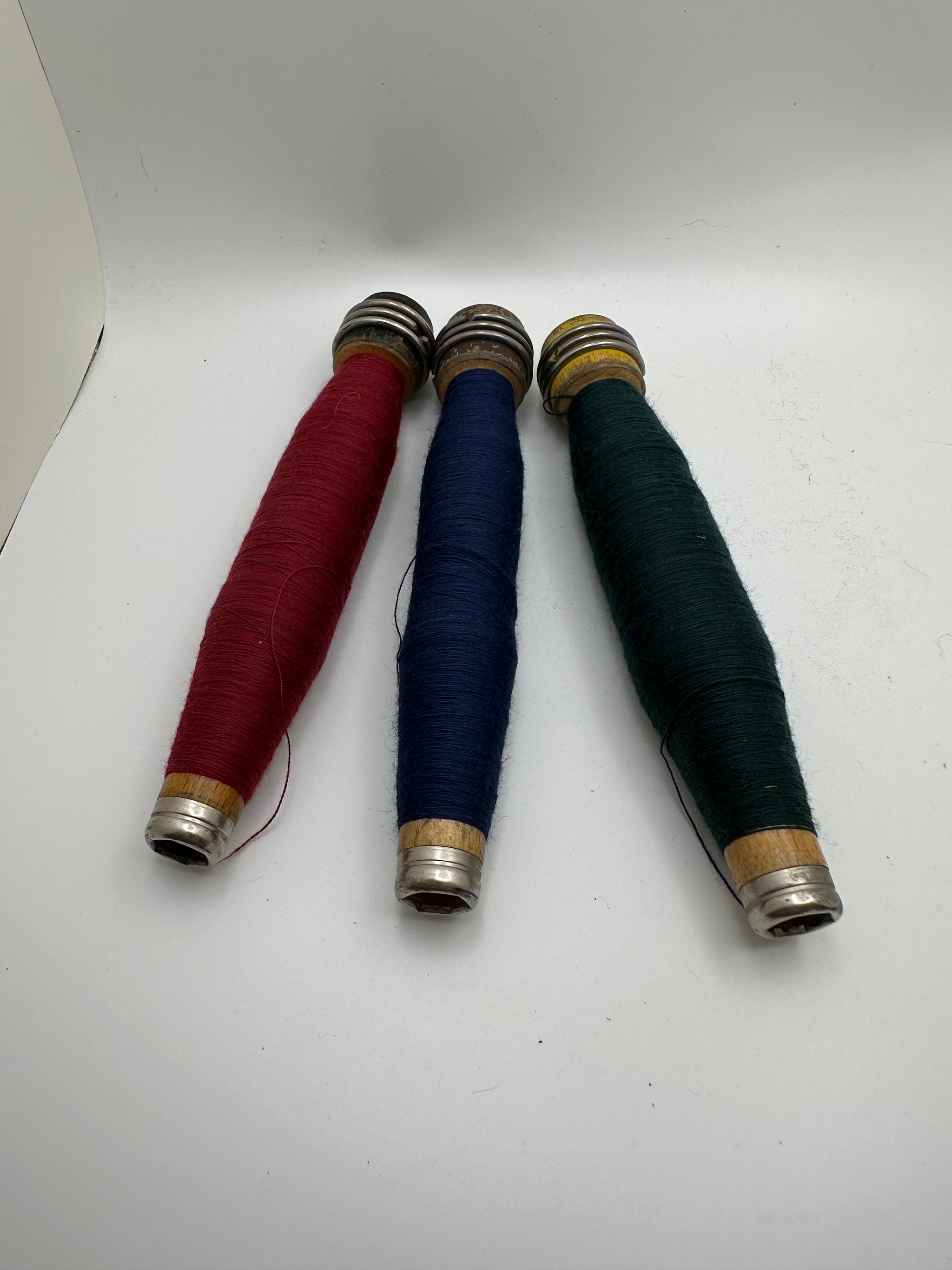 Vintage Wooden Bobbins Set of Three