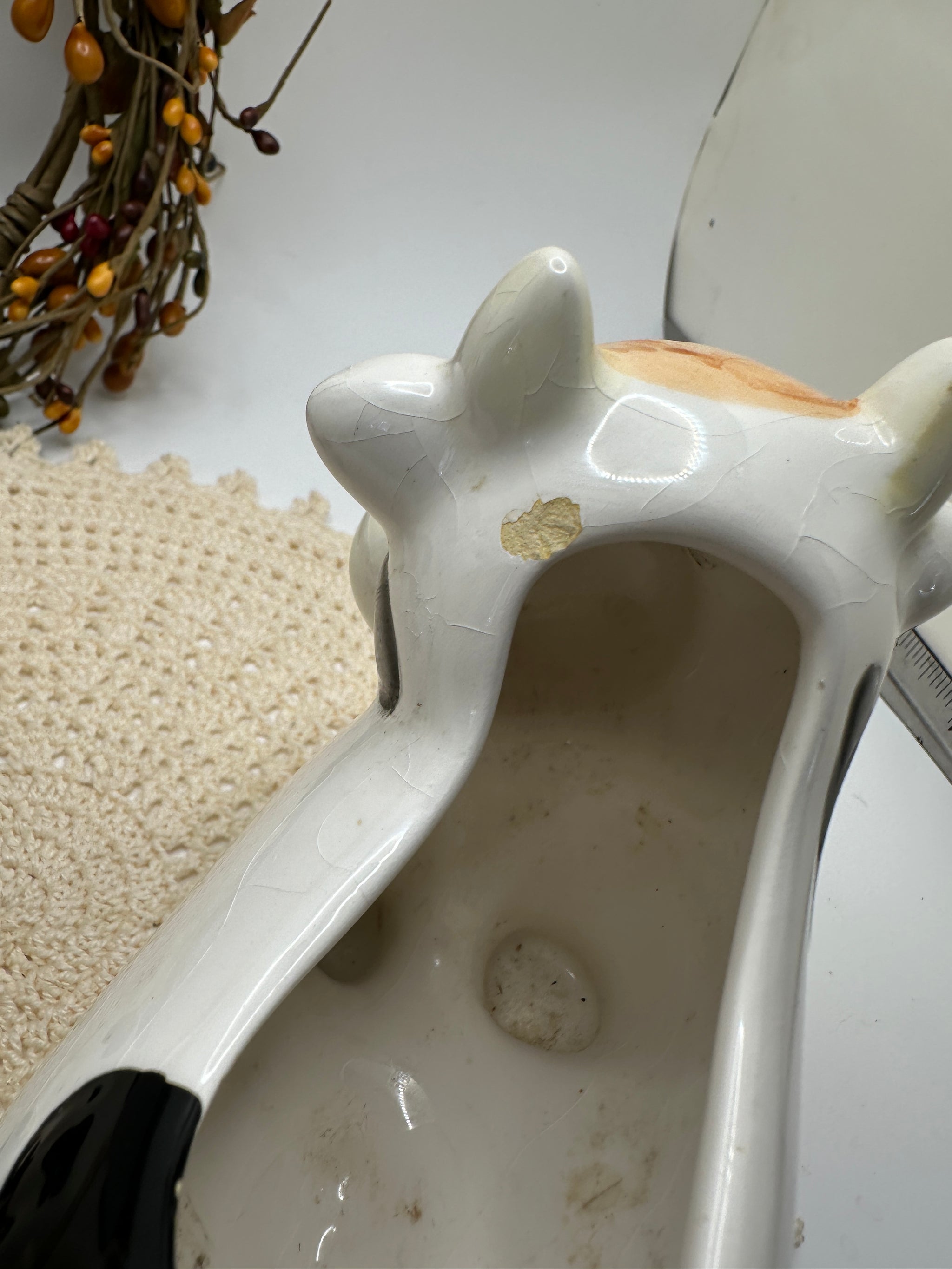 Vintage Ceramic Cow Creamer and Sugar Bowl