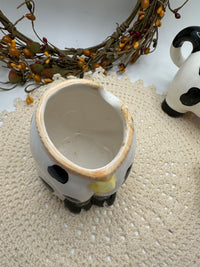 Vintage Ceramic Cow Creamer and Sugar Bowl